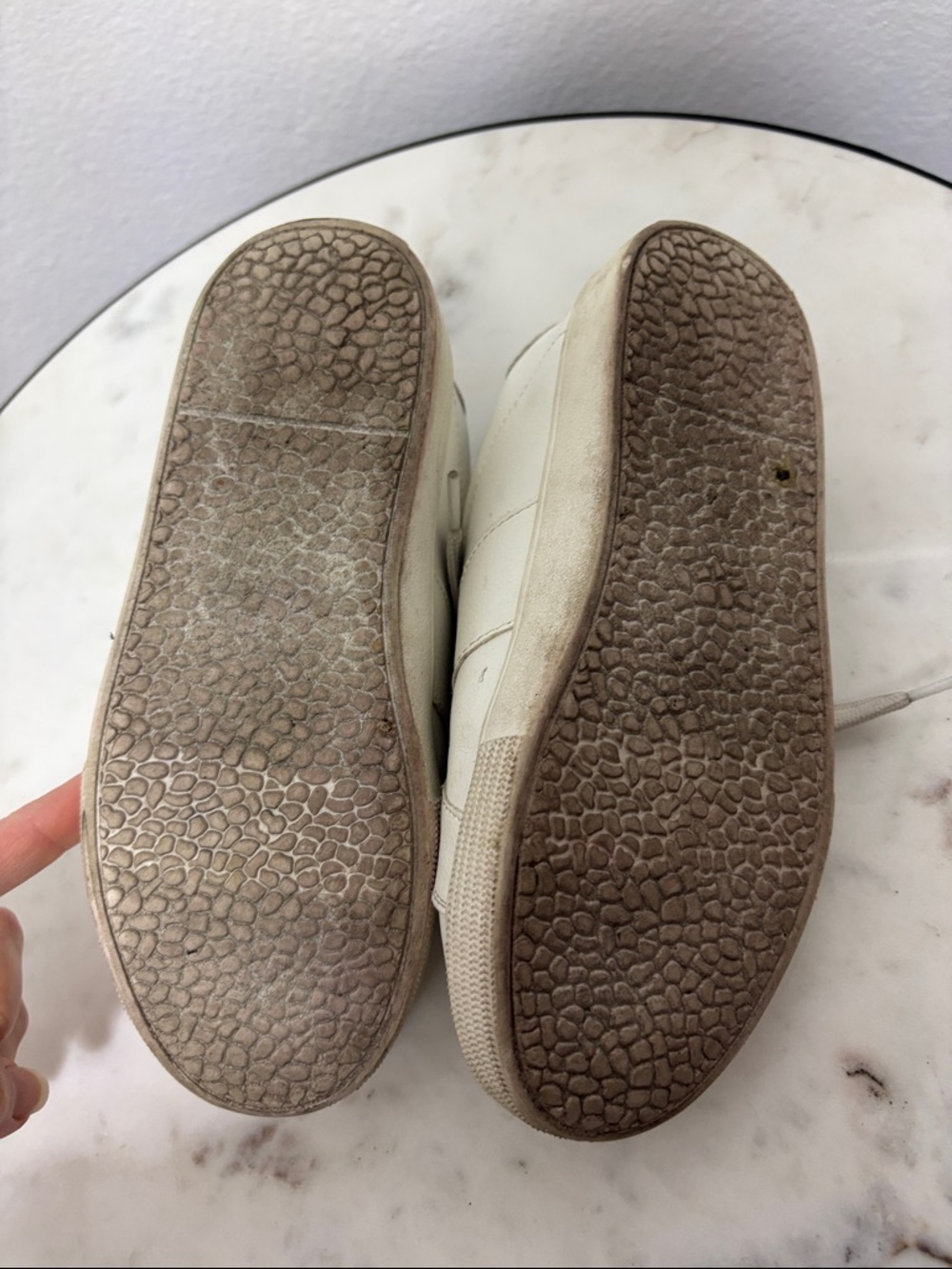 Michael Kors White & Taupe Kids Sneakers with Gold MK Accent - Picture 7 of 10